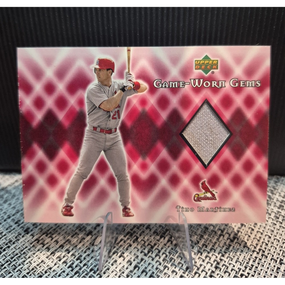 2002 Upper Deck Game-Worn Gems Tino Martinez #G-TM (MEM) Game-Worn Dirt Stained